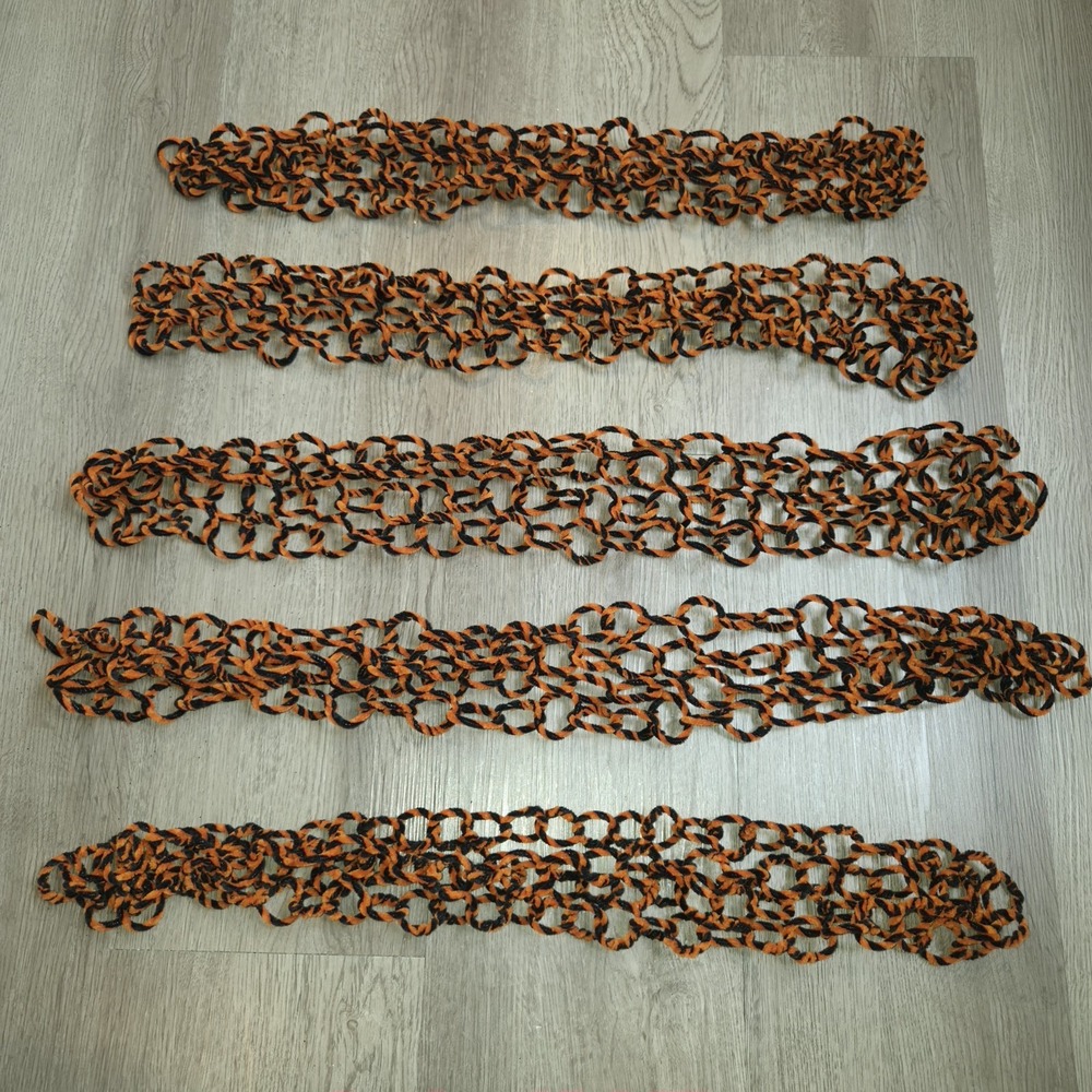 Vintage 5 pcs Bethany Lowe Halloween Garland Chain Orange & Black 90" Long